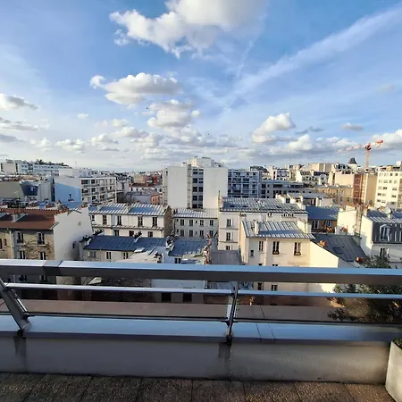Très Bel Avec Vue Sur La Tour Eiffel, Grande Terrasse, Coucher De Soleil Parisien Appartamento