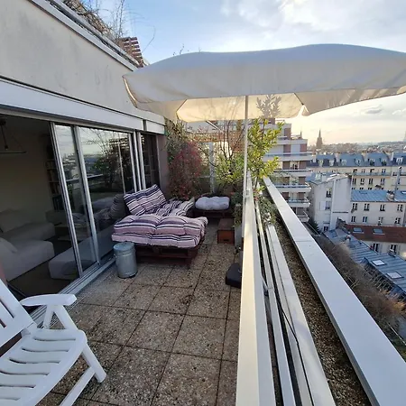 Très Bel Avec Vue Sur La Tour Eiffel, Grande Terrasse, Coucher De Soleil Parisien Appartamento *